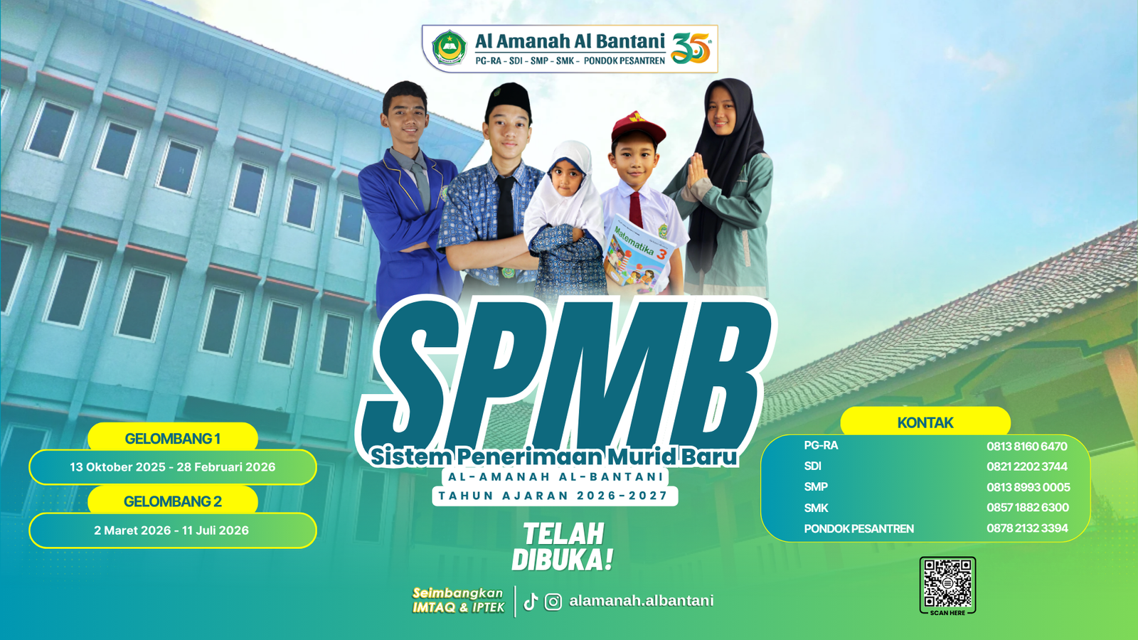 Gambar SPMB PG-RA, SDI, SMP, SMK dan Pondok Pesantren